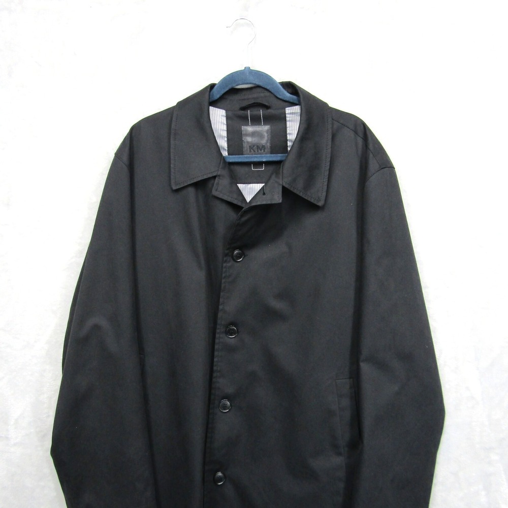 Kurt Muller Mens Jacket Overcoat Size XL Fully Lined Collared Black